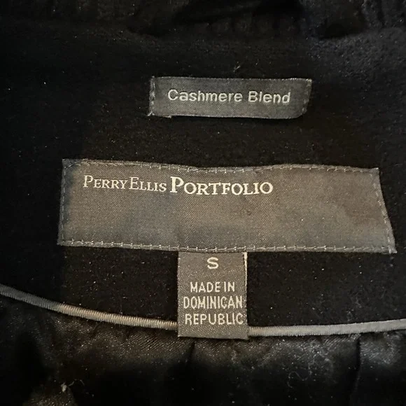 Perry Ellis Portfolio Wool Cashmere Blend Long-Sleeve Full-Zip JacketMen's Small